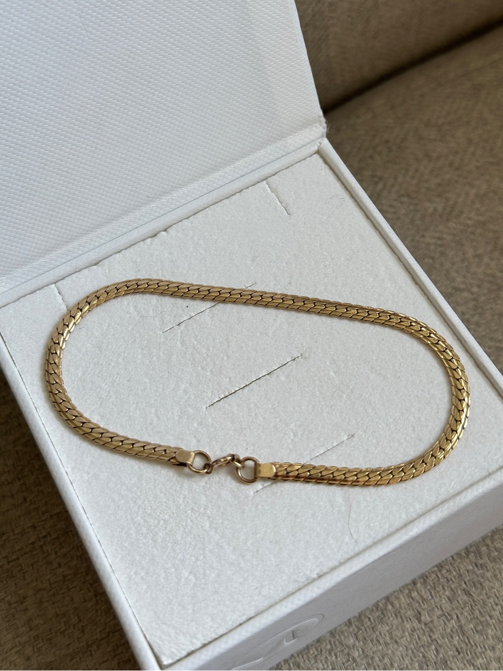 10k gold flat chain bracelet